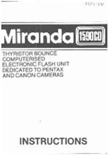 Miranda 1590 CD manual. Camera Instructions.